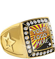 Custom Insert Gold Crystal Champion 2.0 Rings