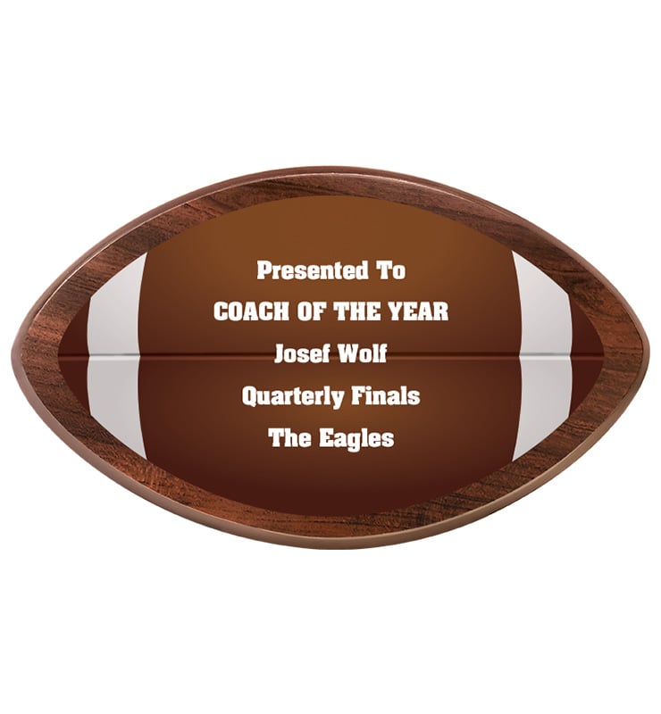 Wood Football Plaque