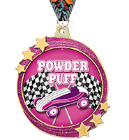 2 1/2" Pink Glitter Shooting Star Medal