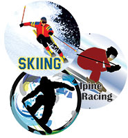 2" Skiing/Snowboarding Stickers