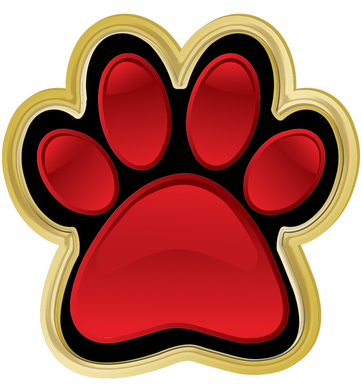 Red Paw Print Insert Pin