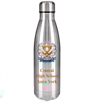 Silver Color Printed Water Bottle 17oz 
