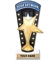 7 3/4" Banner Backdrop Custom Insert Trophy