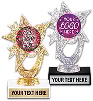 Astral Glitter Gold & Silver Custom Insert Trophies