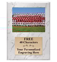 White Marbleized Vertical Photo Plaque