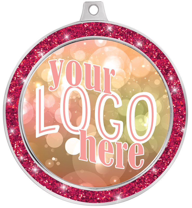 2 1/2" Ruby Glitter Insert Medal