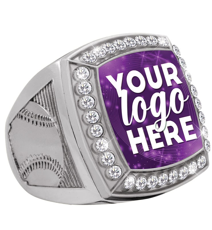 Custom Deluxe Insert Silver Baseball Ring