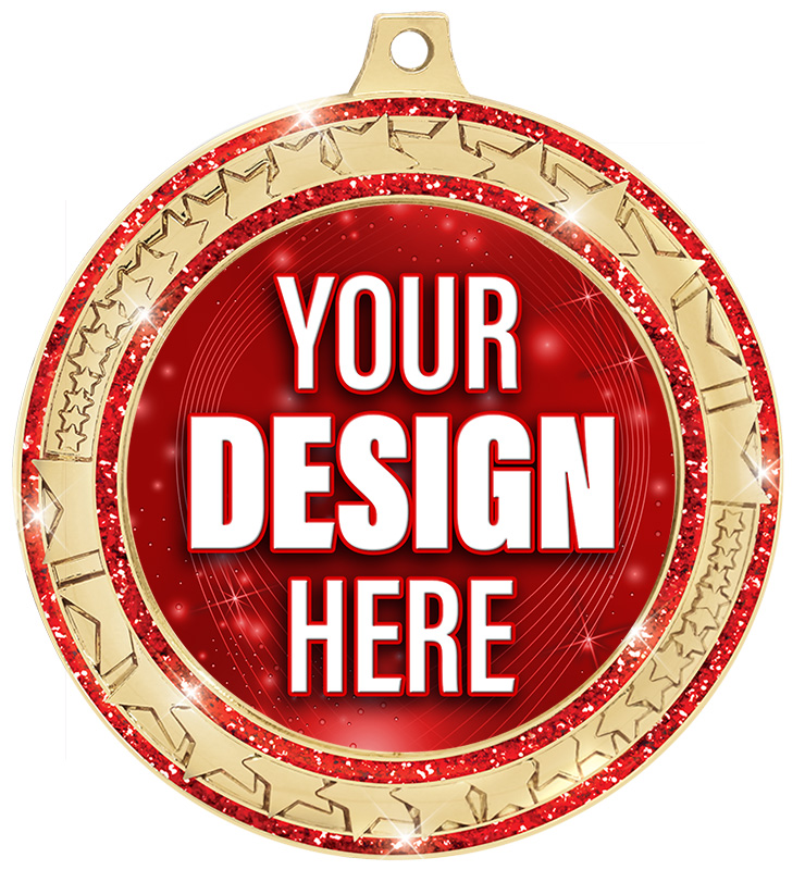 2 Â¾â€  Red Star Trail Insert  Medal