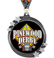 2 1/2" Black Nickel Shooting Star Medal