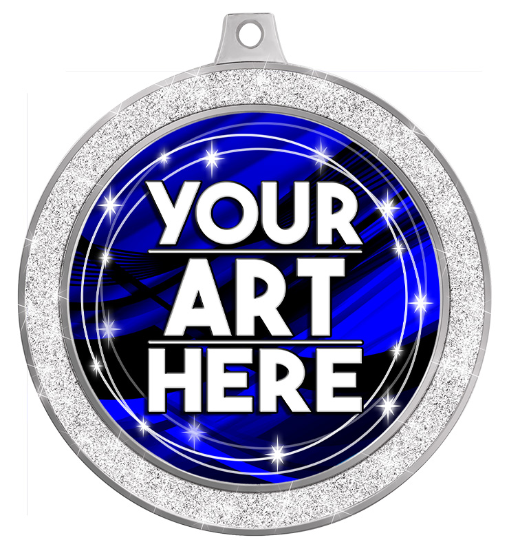 2" Silver Glitter Insert Medal