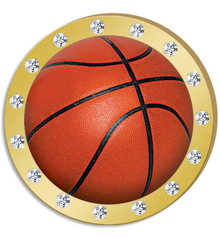 1.3" Gold Rhinestone Insert Pin