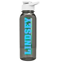Gray Color Printed Text Water Bottle 24oz