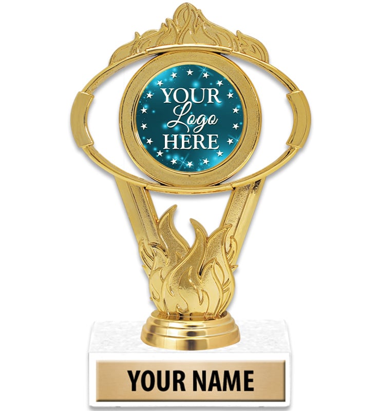Oval Flame Custom Insert Trophy