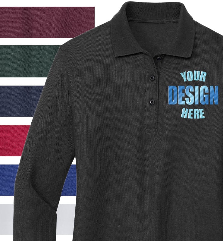 Women's Long Sleeve Silk Touch Polo