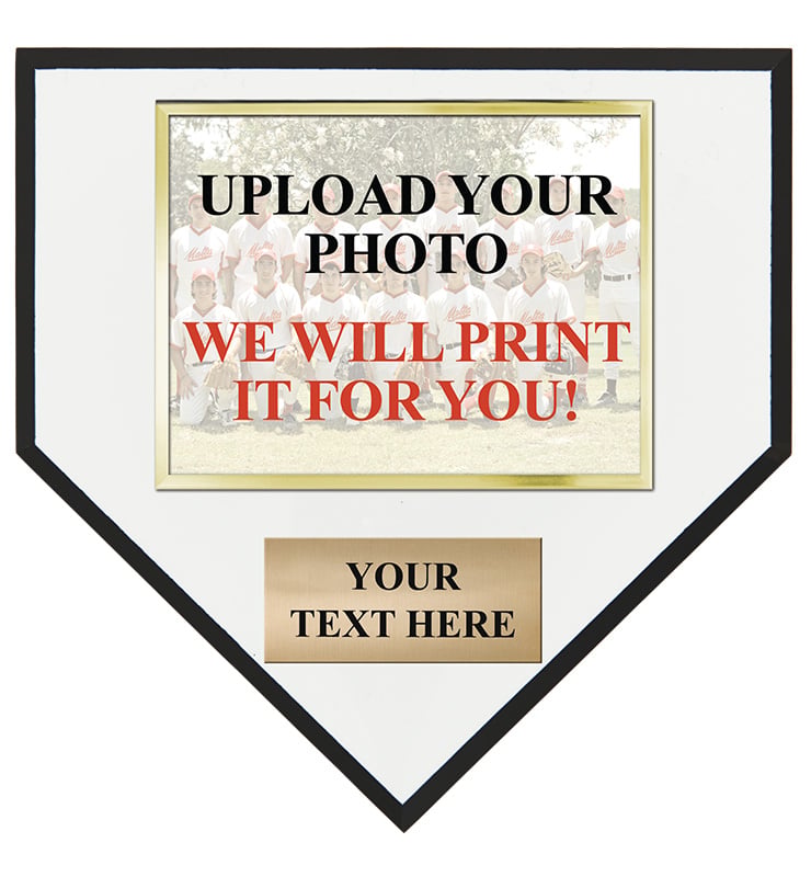 Upload Your Photo Home Plate Team Photo Plaque