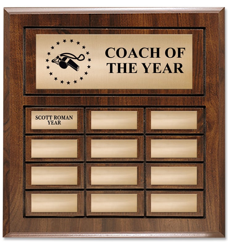 12 Plate Cherry Wood Perpetual Plaque