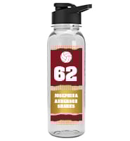 Clear School Spirit Water Bottle 24oz - Maroon Gold