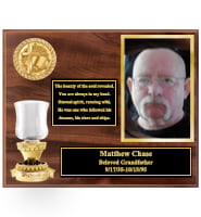 12" x 15" Memorial Wood Plaque With Candle