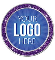 1.3" Purple Glitter Insert Pin