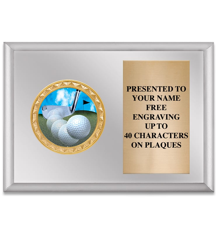 Silver Horizontal Golf Insert Plaque