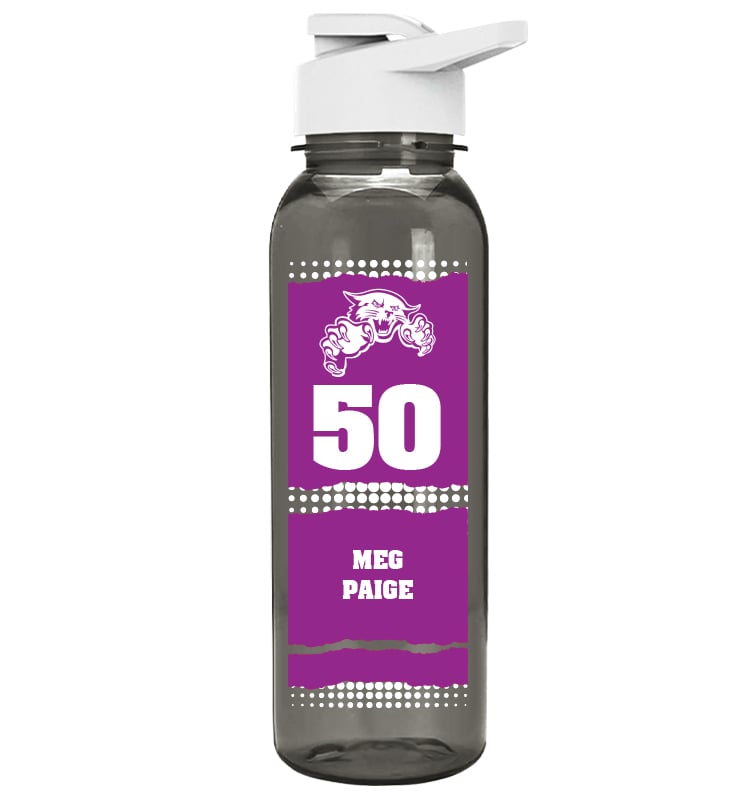 Gray School Spirit Water Bottle 24oz - Purple White