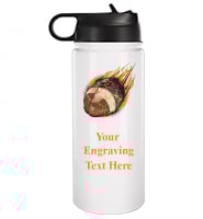 White Color Printed Water Bottle 20oz