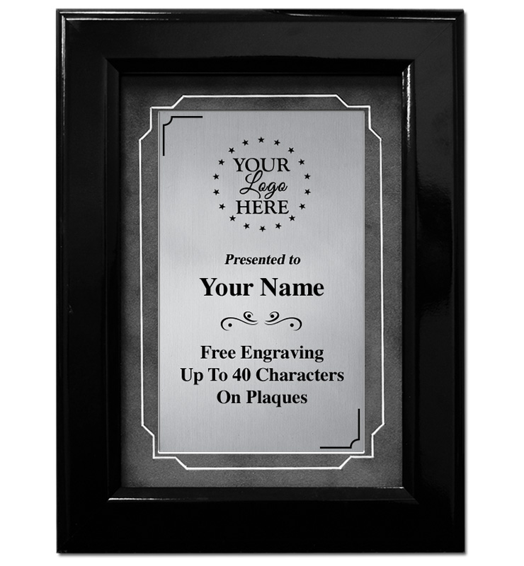 Black Gloss Frame Plaque With Grey Matting