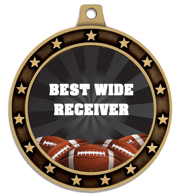 2 1/2" Custom Text Football Medals