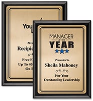 Shiny Black Color Printed Plaques With Gold Plate