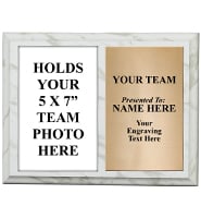 White Marbleized Horizontal Photo Plaque