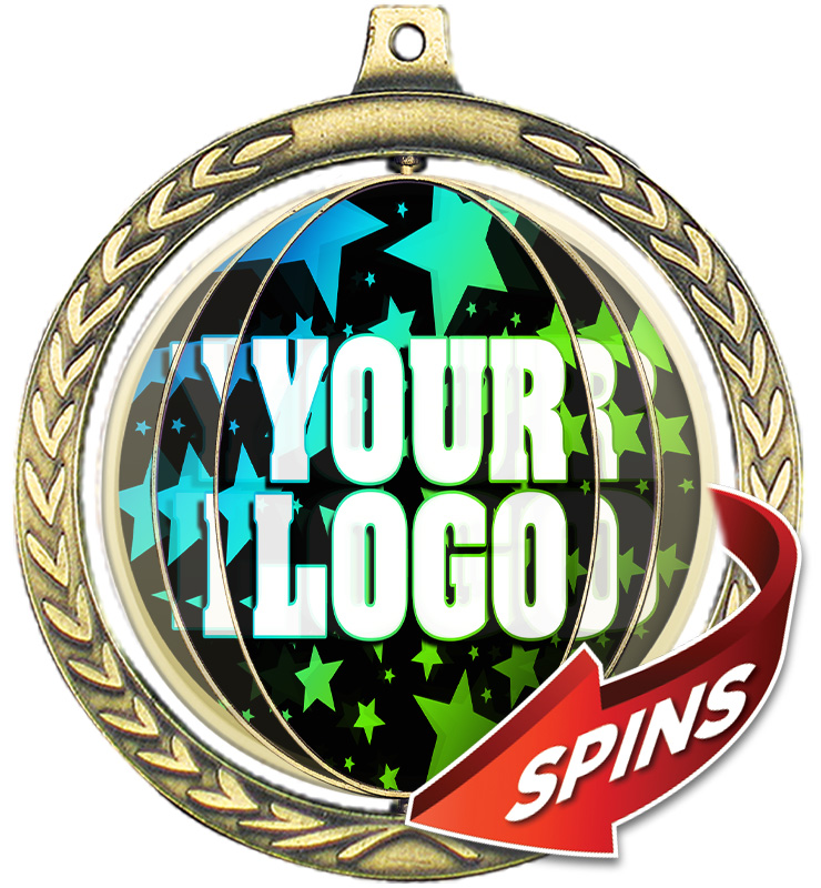 2 1/2" Spin Wreath Medal