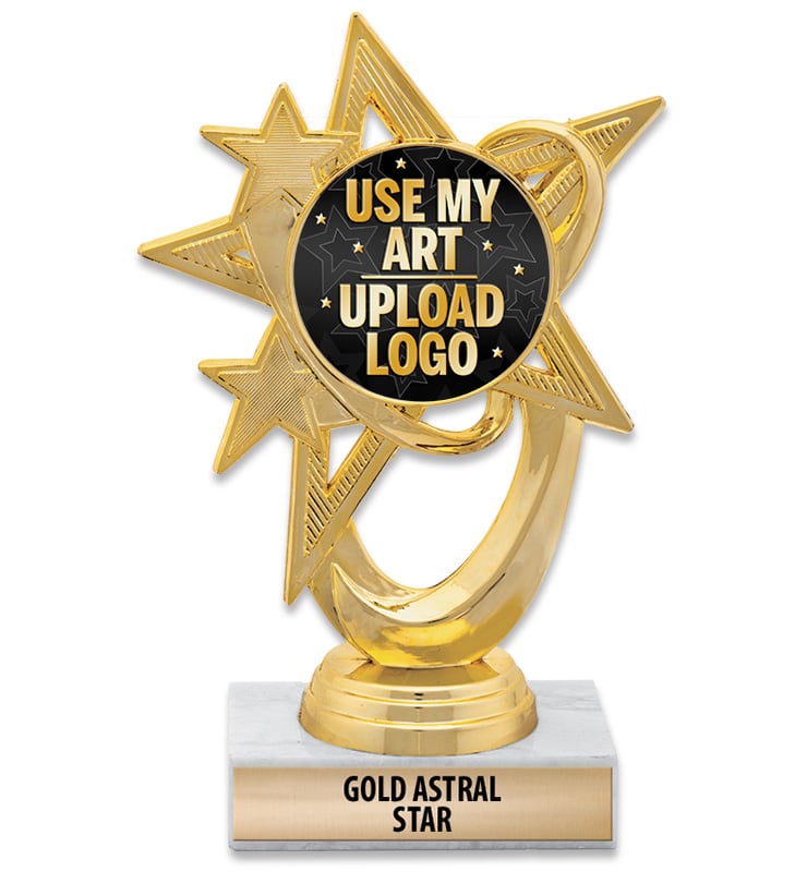 Gold & Silver Astral Star Custom Insert Trophies