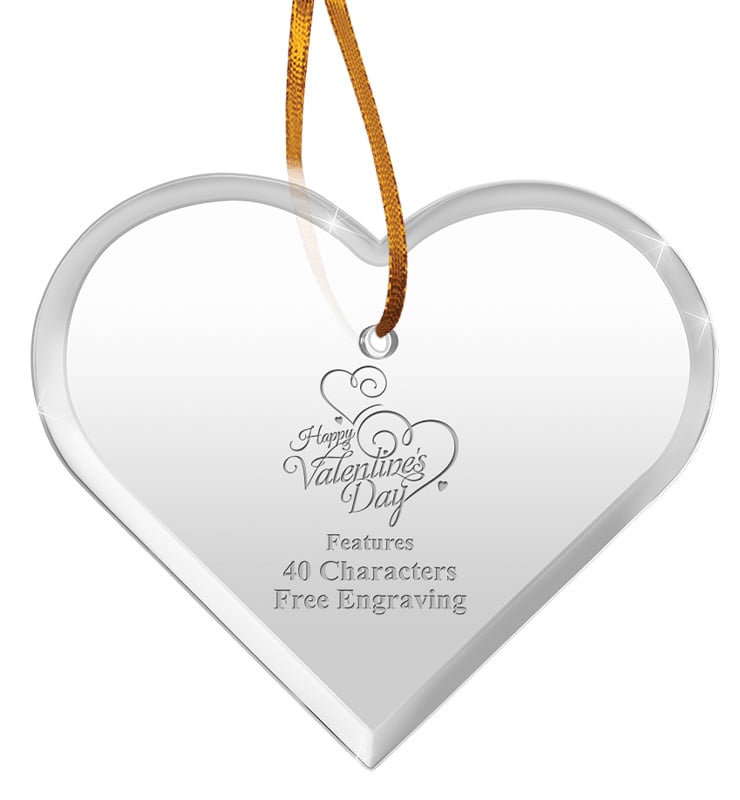 3 1/2" Heart Acrylic Ornament