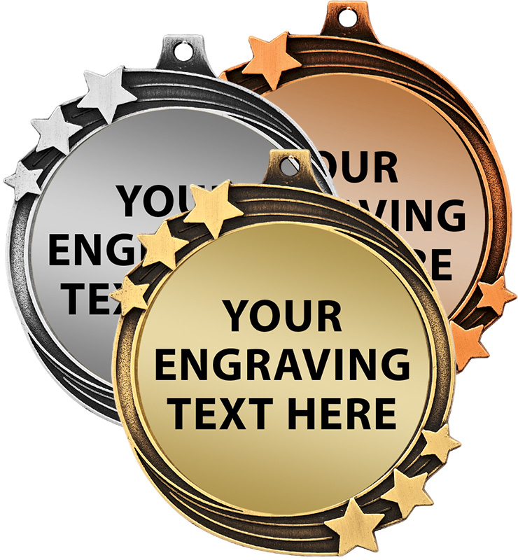 2 1/2" Shooting Star Engraving Medal