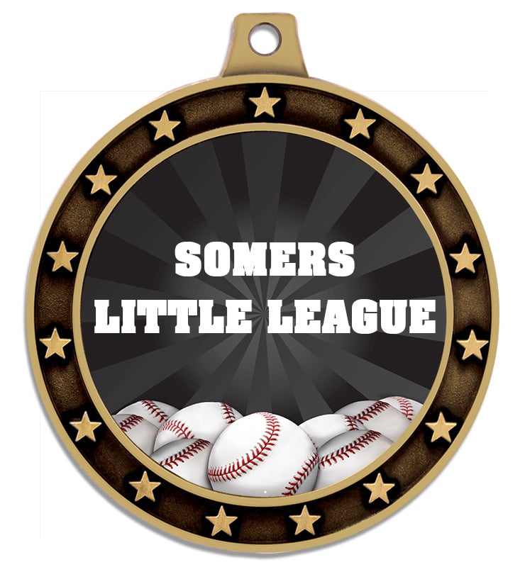 2 1/2" Custom Text Baseball Medals