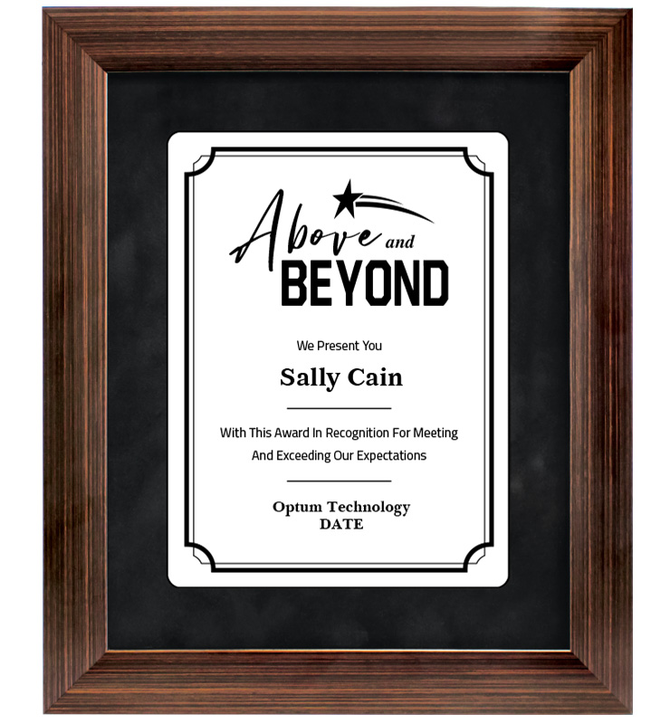 Above & Beyond Bronze Paradigm Frame Plaque