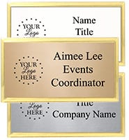 Large Rectangle Gold Frame Badge