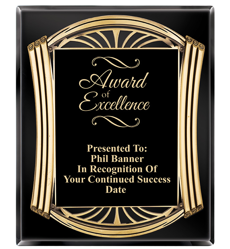 Roman Gold Ebony Piano Plaque