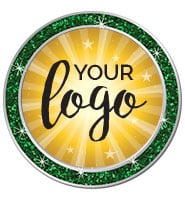 1.3" Green Glitter Insert Pin