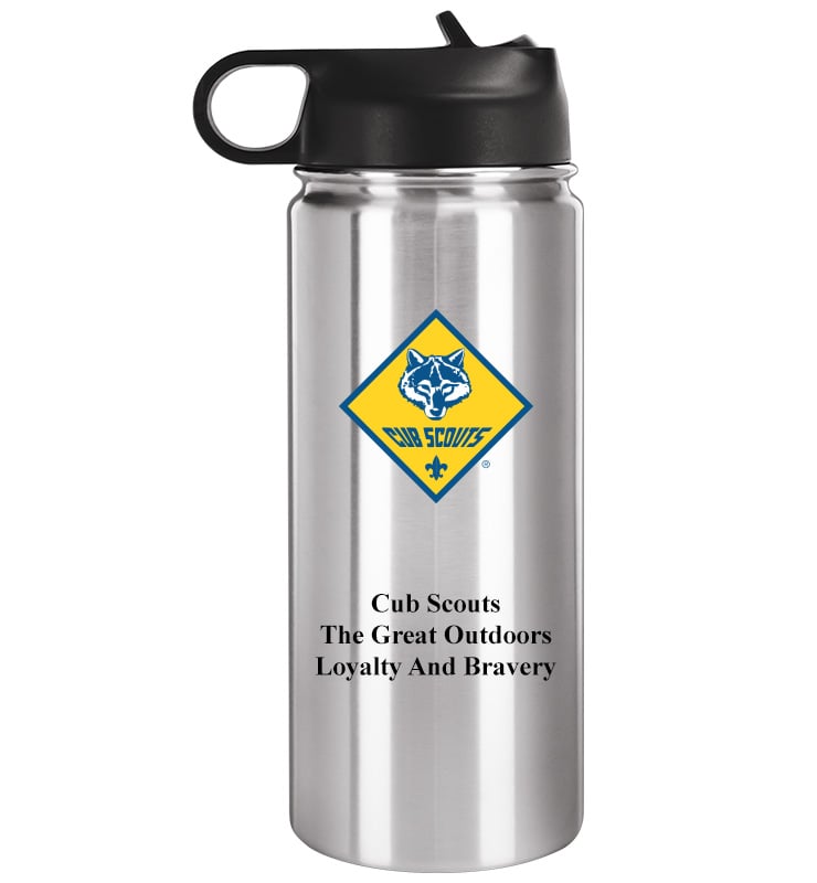 Silver Color Printed Scouts&trade; Water Bottle 20oz