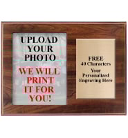 Upload Your Photo Horizontal Walnut Team Photo Plaque