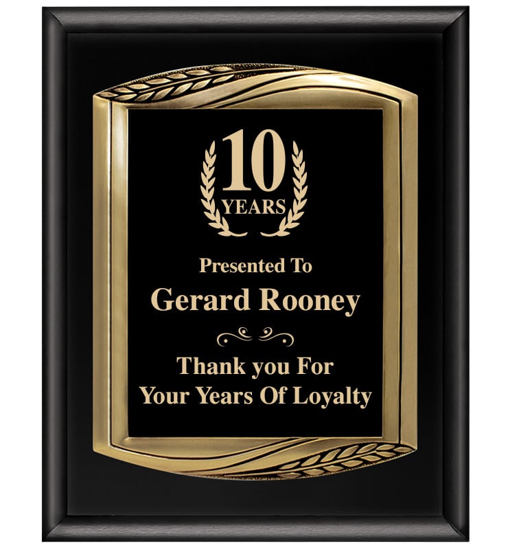 Chief Black Piano Plaque With Gold Trim