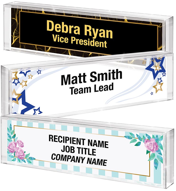 Color Acrylic Desk Nameplate