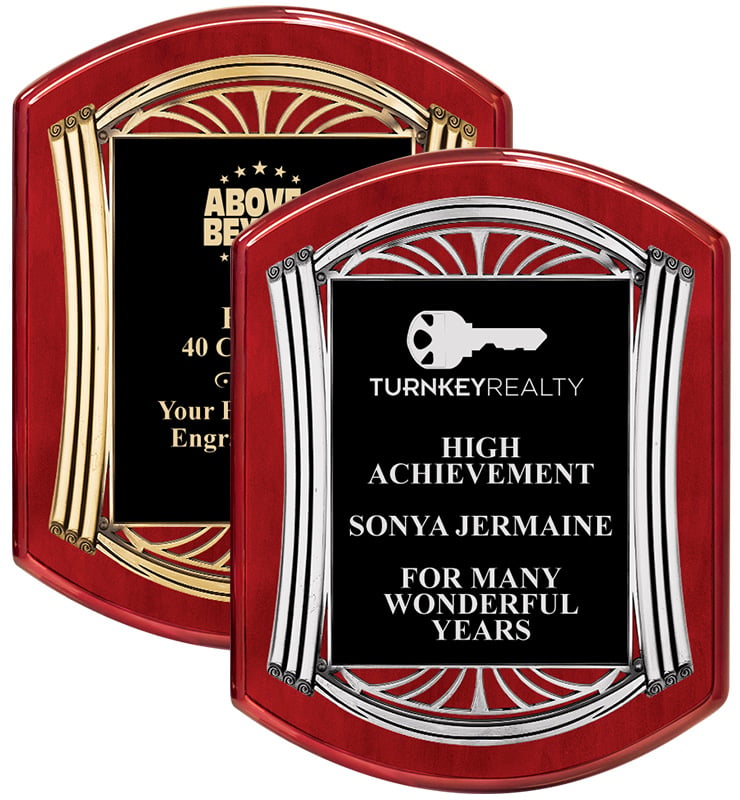 Rosewood Roman Gold Or Silver Plaque