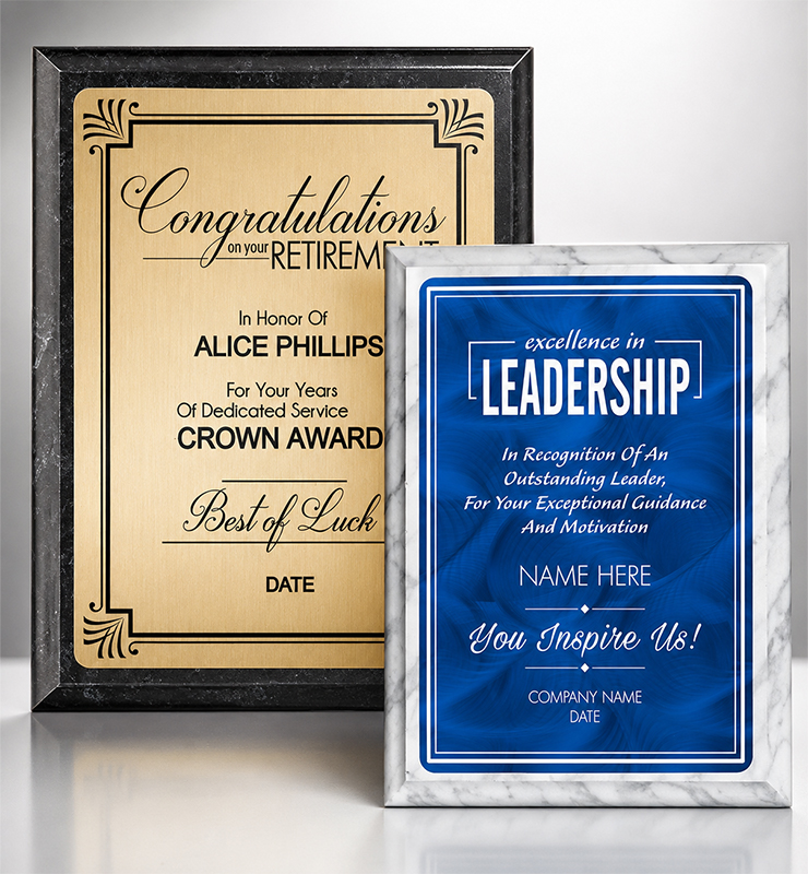 Plaques with Preset Text