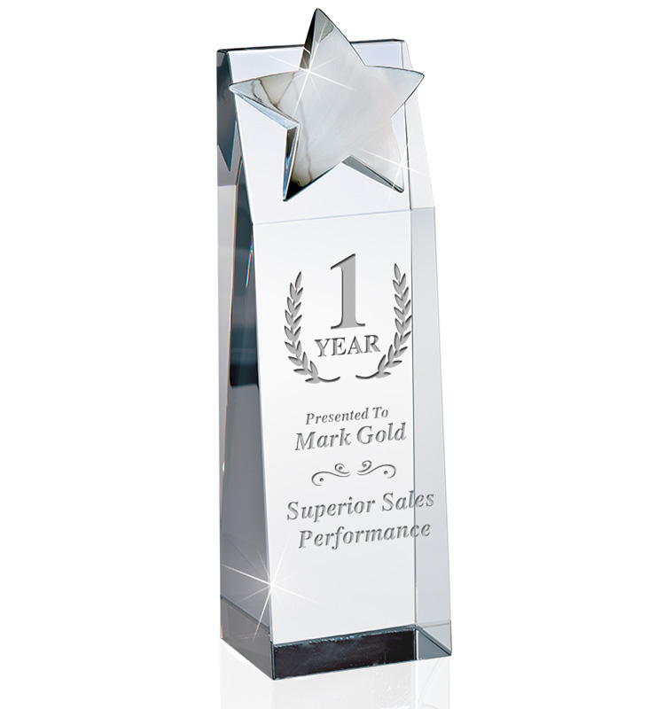 1 Year Anniversary Star Recognition Crystal Tower