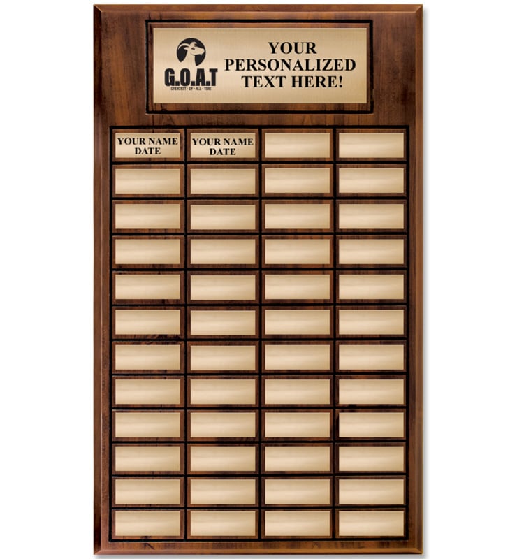 48 Plate Cherry Wood Perpetual Plaque