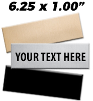 6.25"W x 1"H Engraving Plates