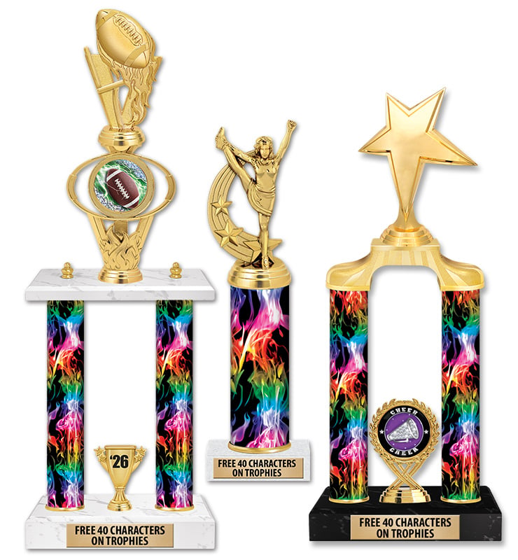 Rainbow Inferno Column Trophies