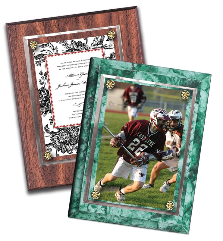 Lockwood Walnut Finish Floating Acrylic Plaques